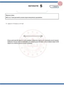 2024 – 2025 5.Sınıf Matematik 1.Dönem 1.Yazılı MEB Örnek Sınav Kitapçığı