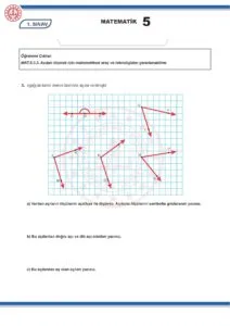 2024 – 2025 5.Sınıf Matematik 1.Dönem 1.Yazılı MEB Örnek Sınav Kitapçığı