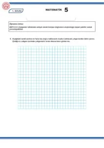 2024 – 2025 5.Sınıf Matematik 1.Dönem 1.Yazılı MEB Örnek Sınav Kitapçığı