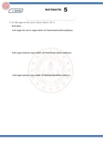 2024 – 2025 5.Sınıf Matematik 1.Dönem 1.Yazılı MEB Örnek Sınav Kitapçığı