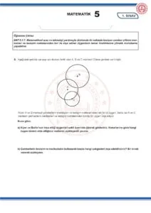 2024 – 2025 5.Sınıf Matematik 1.Dönem 1.Yazılı MEB Örnek Sınav Kitapçığı