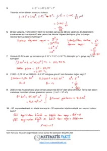 2025 – 2026 8.Sınıf Matematik 1.Dönem 1.Yazılı Soruları