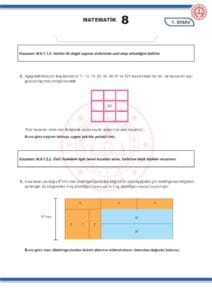 2024 – 2025 8.Sınıf Matematik 1.Dönem 1.Yazılı MEB Örnek Sınav Kitapçığı