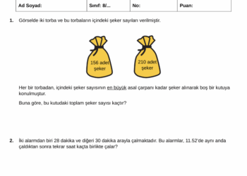 2025 – 2026 8.Sınıf Matematik 1.Dönem 1.Yazılı Soruları