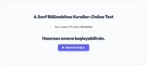 6.Sınıf Bölünebilme Kuralları Online Test