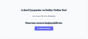 6.Sınıf Çarpanlar ve Katlar Online Test
