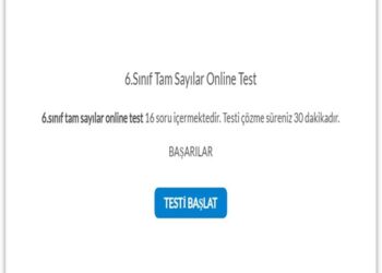 6.Sınıf Tam Sayılar Online Test