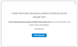 7.Sınıf Rasyonel Sayılarla Çarpma ve Bölme İşlemi Online Test