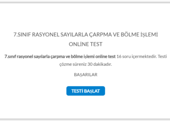 7.Sınıf Rasyonel Sayılarla Çarpma ve Bölme İşlemi Online Test