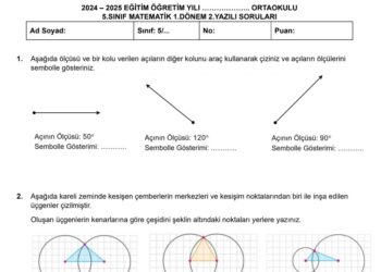 2024 – 2025 5.Sınıf Matematik 1.Dönem 2.Yazılı Soruları