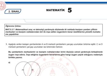 2024 - 2025 5.Sınıf Matematik MEB 1.Dönem 2.Yazılı Örneği
