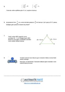 2025 – 2026 7.Sınıf Matematik 1.Dönem 2.Yazılı Soruları