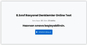 8.Sınıf Rasyonel Denklemler Online Test 1 8.Sınıf Rasyonel Denklemler Online Test
