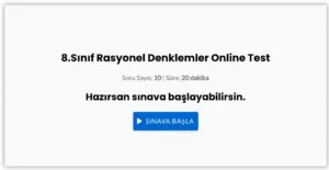 8.Sınıf Rasyonel Denklemler Online Test