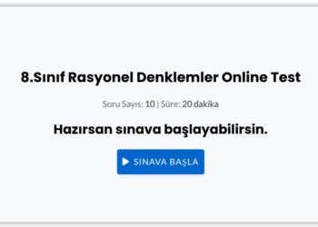 8.Sınıf Rasyonel Denklemler Online Test