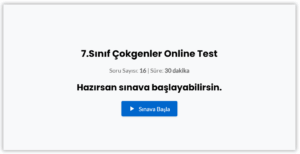 7.Sınıf Çokgenler Online Test