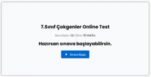 7.Sınıf Çokgenler Online Test