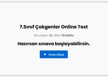 7.Sınıf Çokgenler Online Test
