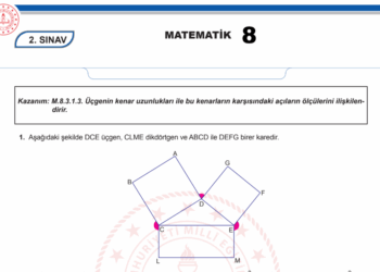 2024 – 2025 8.Sınıf Matematik 2.Dönem 2.Yazılı MEB Örnek Sınav Kitapçığı