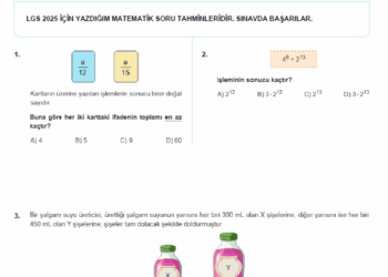 2025 LGS Matematik Soru Tahminleri – Deneme Sınavları PDF
