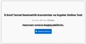 5.Sınıf Temel Geometrik Kavramlar ve İnşalar Online Test