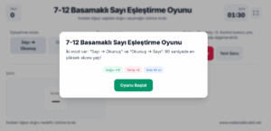 7–12 Basamaklı Sayı Eşleştirme Oyunu – Okunuş Ve Yazılış 10 7–12 Basamaklı Sayı Eşleştirme Oyunu – Okunuş ve Yazılış