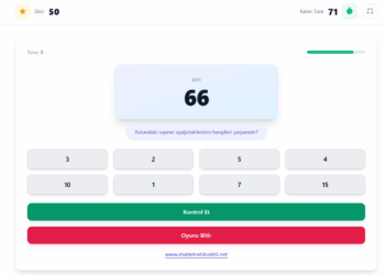 Çarpanı Mıdır? - Çarpan Bulma Matematik Oyunu 4 Çarpanı mıdır? – Çarpan Bulma Matematik Oyunu