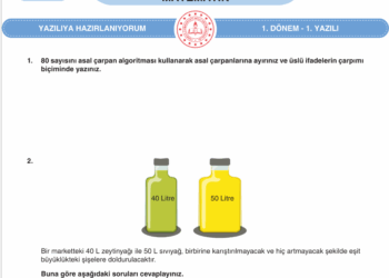 2025 – 2026 8.Sınıf Matematik 1.Dönem 1.Yazılı Soruları (MEBİ)