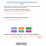 2025 – 2026 6.Sınıf Matematik 1.Dönem 1.Yazılı Soruları
