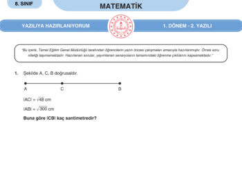 2025 – 2026 8.Sınıf Matematik 1.Dönem 2.Yazılı Soruları (MEBİ)