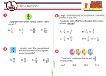 5.Sınıf Denk Kesirler Testi Adem Şener