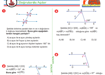 6.Sınıf Doğruda Açılar Testi Adem Şener