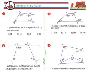6.Sınıf Dörtgenlerde Açılar Testi Adem Şener 8 6.Sınıf Dörtgenlerde Açılar Testi Adem Şener