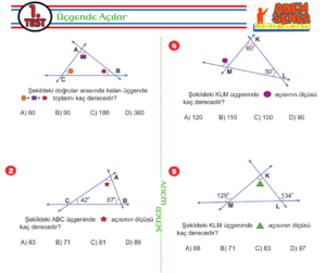 6.Sınıf Üçgende Açılar Testi Adem Şener 9 6.Sınıf Üçgende Açılar Testi Adem Şener