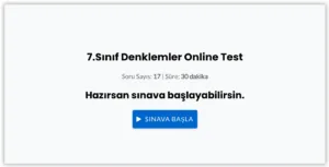 7.Sınıf Denklemler Online Test