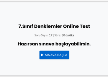 7.Sınıf Denklemler Online Test