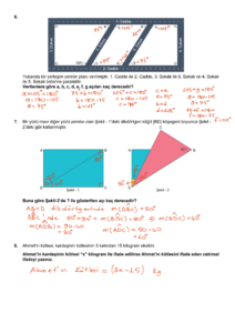 6.Sınıf Matematik 2. Dönem 1. Yazılı Soruları