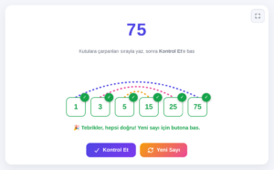 Çarpan Çiftleri Oyunu – 6. Sınıf Çarpanlar ve Katlar Alıştırması